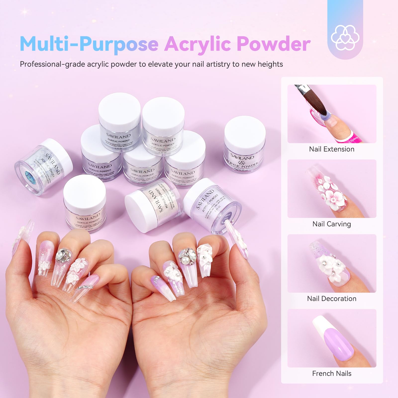 SAVILAND prep tools including forms, files, buffers and cuticle pushers