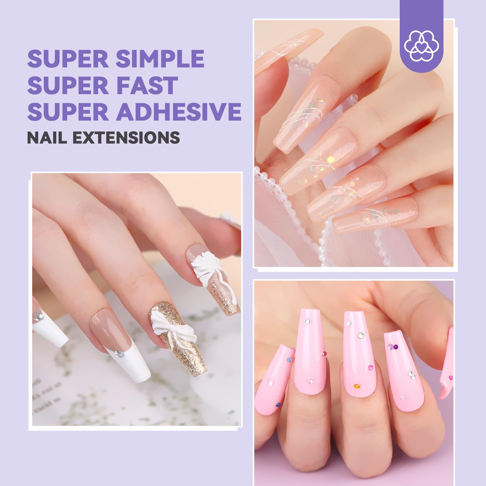 SAVILAND nail glue gel application close up emphasizing quick adhesion
