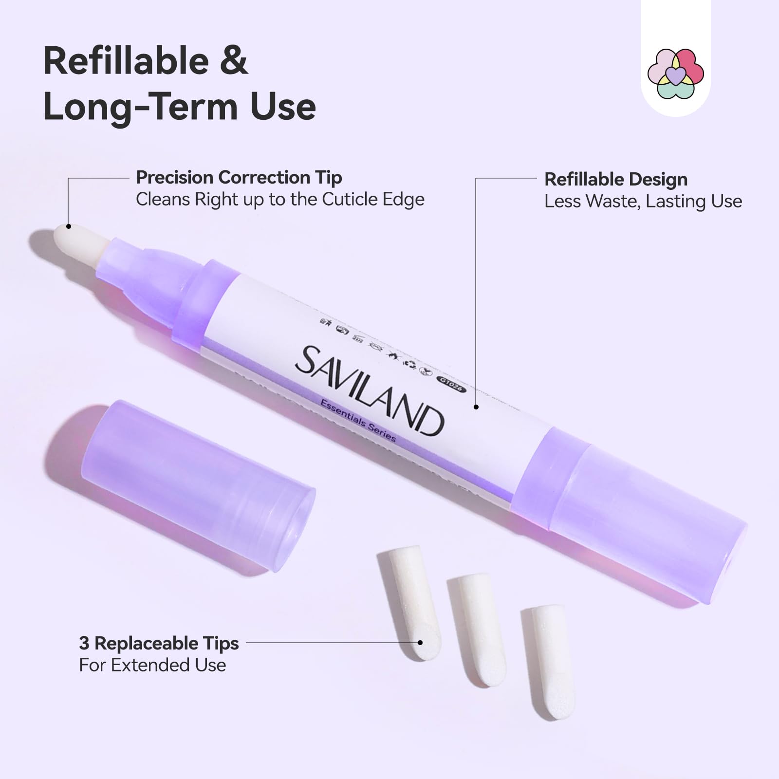 SAVILAND Nail Polish Corrector Pen with precise-tip in action.