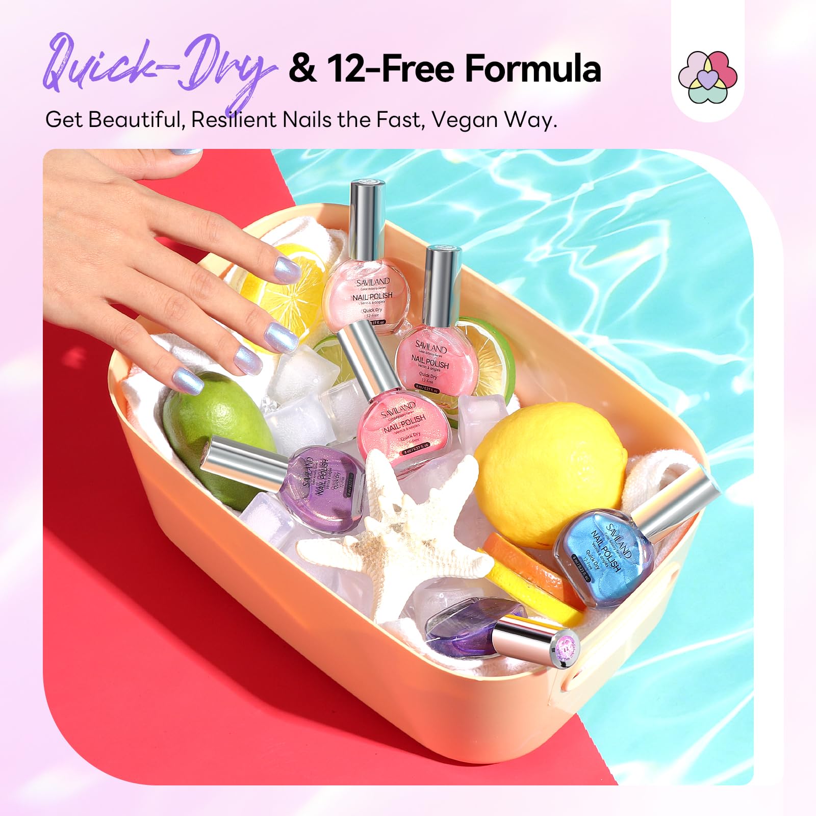 Long-wear SAVILAND polish stands up to daily activities for up to seven days