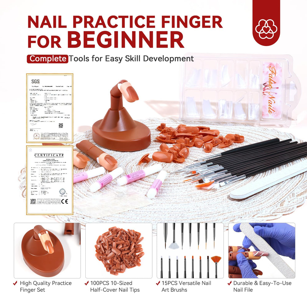 SAVILAND nail practice base provides stable mounting for steady practice.
