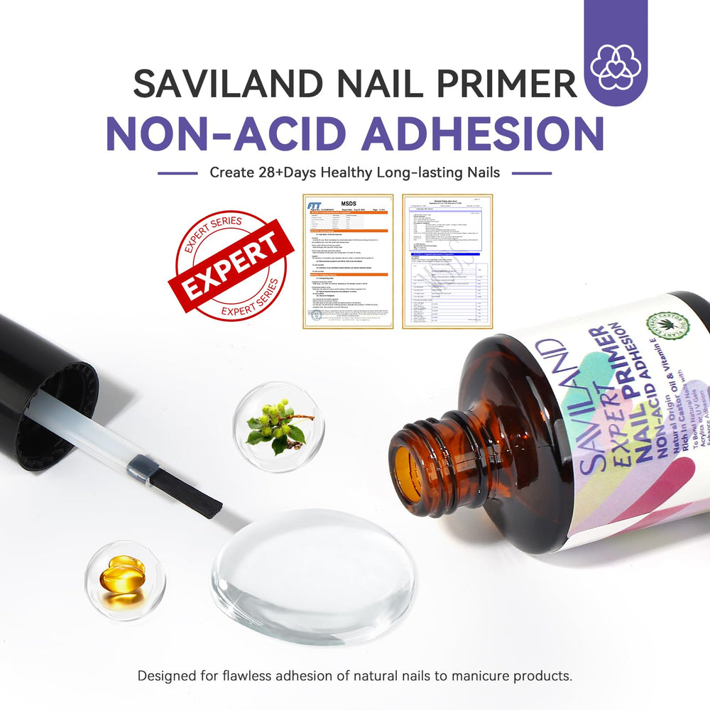 SAVILAND Nail Primer applied on nail before polish for prep