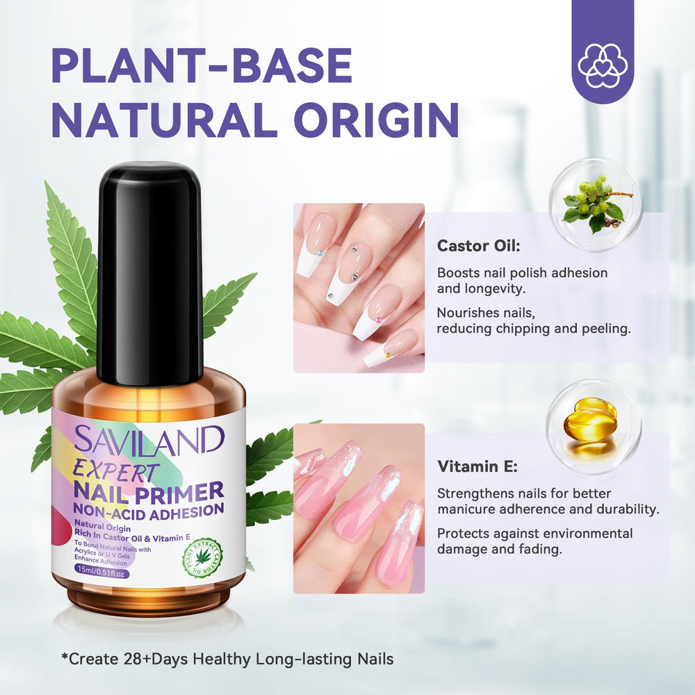 SAVILAND primer with castor oil and vitamin E infusion for nail care