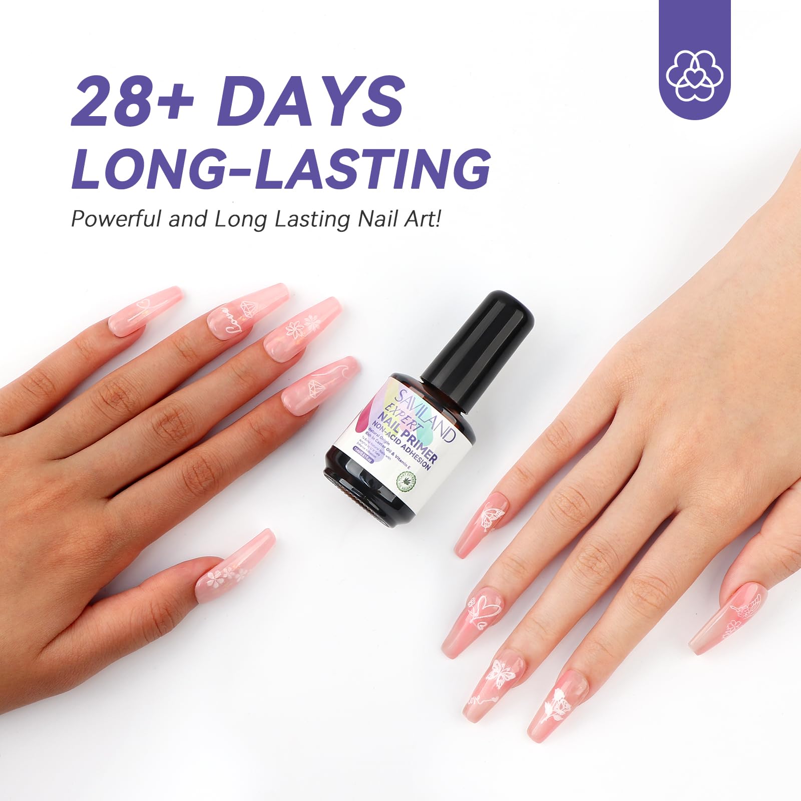 Home salon setup with SAVILAND Nail Primer for at-home manicure prep