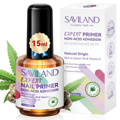 SAVILAND Nail Primer No Lift bottle close-up highlighting acid-free bonding