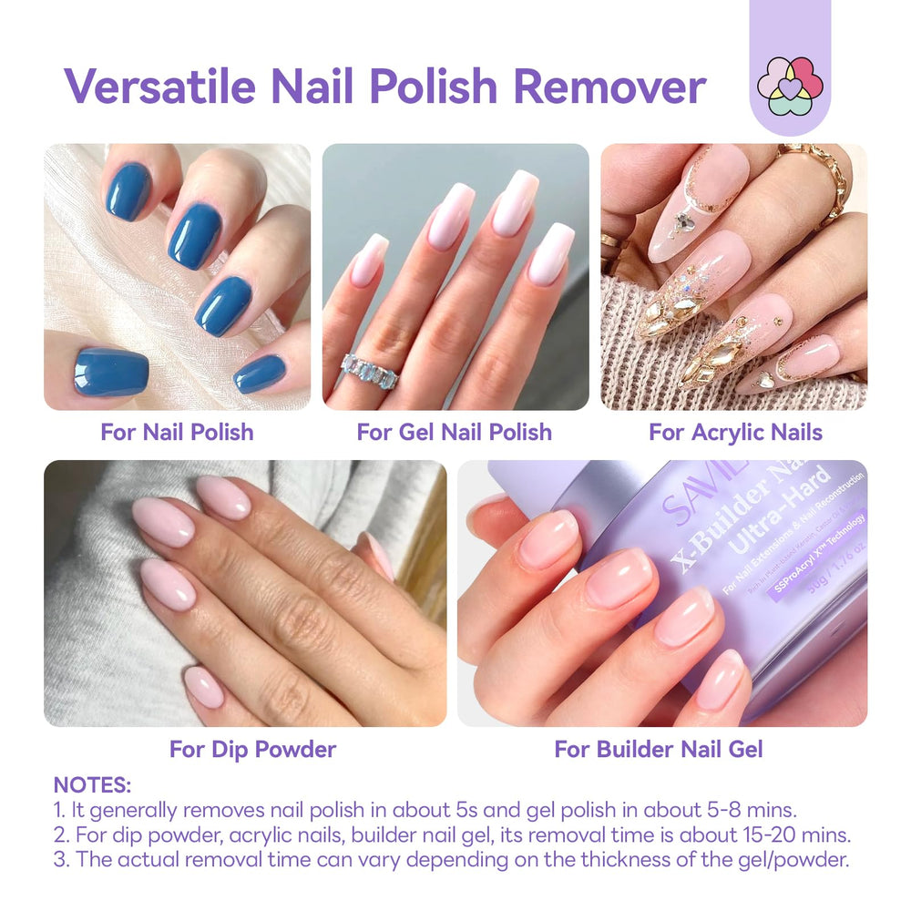 SAVILAND nourishing oils blend supports nail surface during removal.