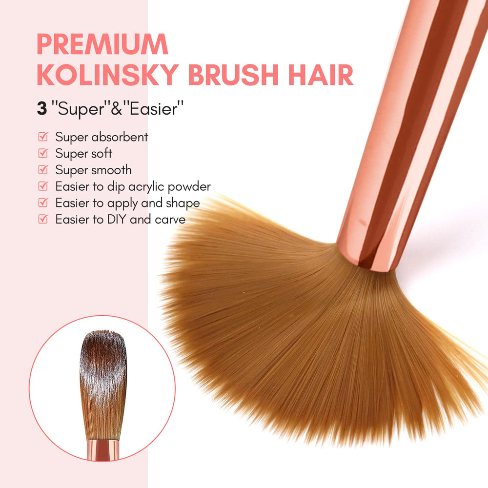 Saviland pink handled brushes offer comfortable grip during manicures