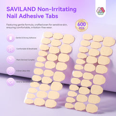 SAVILAND plant-based formula close-up highlighting gentle adhesion.