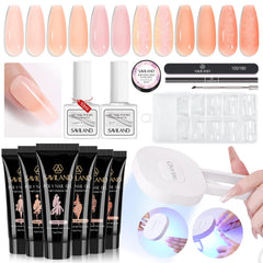 Saviland Poly Gel Kit with six colors for quick at-home nail extensions