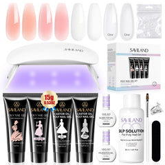 SAVILAND poly gel kit with UV lamp for at-home manicure