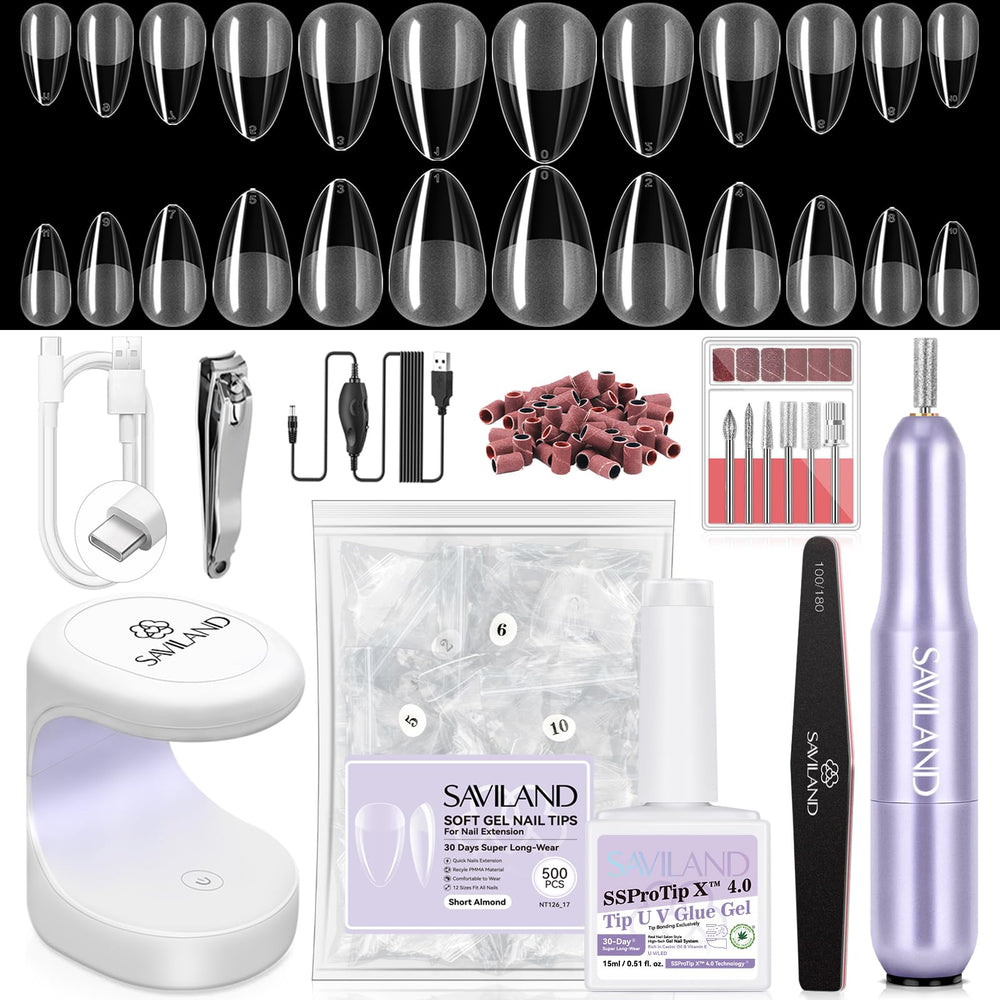 SAVILAND Pro Gel Nail Kit drill in action for precise at-home nail shaping
