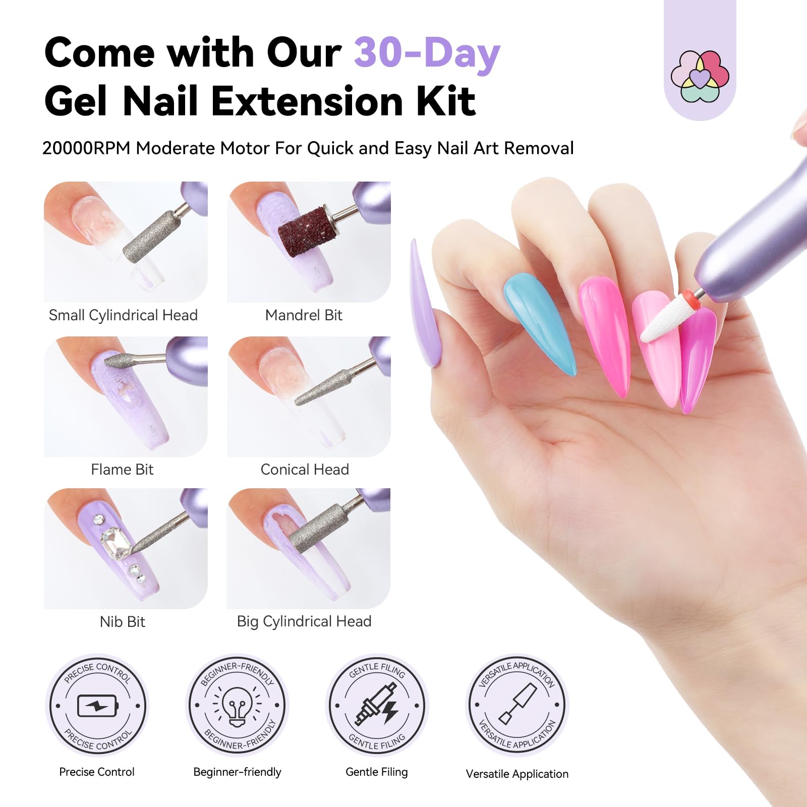 SAVILAND Pro Gel Nail Kit mini dual-light lamp speeds curing at home