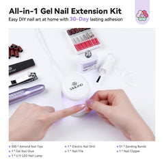 SAVILAND Pro Gel Nail Kit 500 almond tips fit naturally for durable extensions