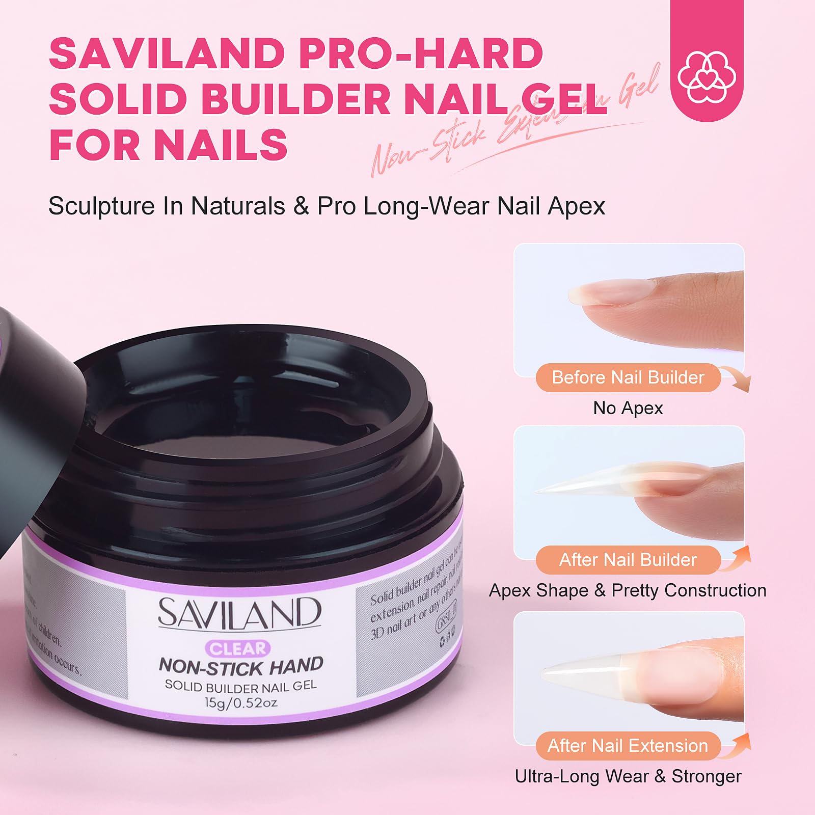 SAVILAND cuticle pusher tool for prep and shaping.