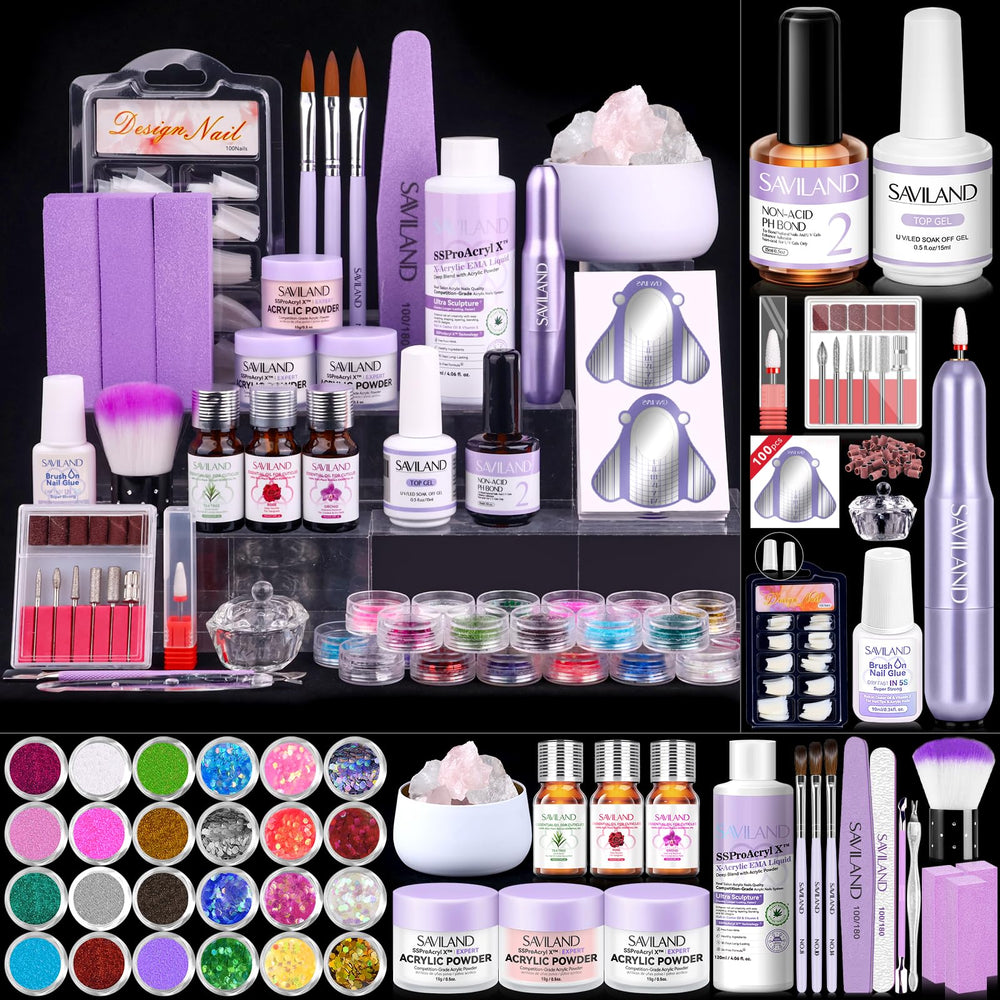 SAVILAND Pro Nail Kit monomer liquid bottle for smooth, reliable acrylic colors.