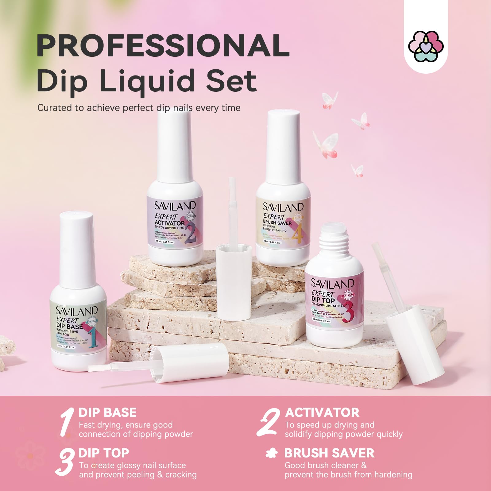 SAVILAND dip powder dries quickly without a lamp