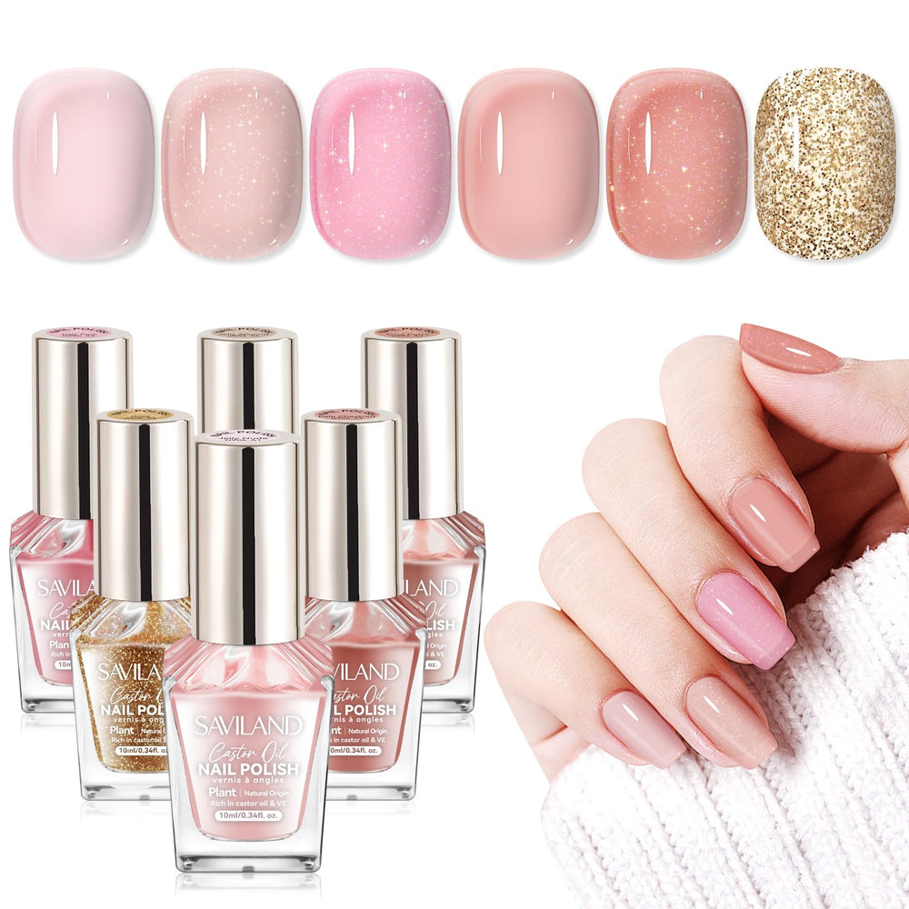 SAVILAND Quick Dry Nail Polish kit main shot with six shades for versatile looks