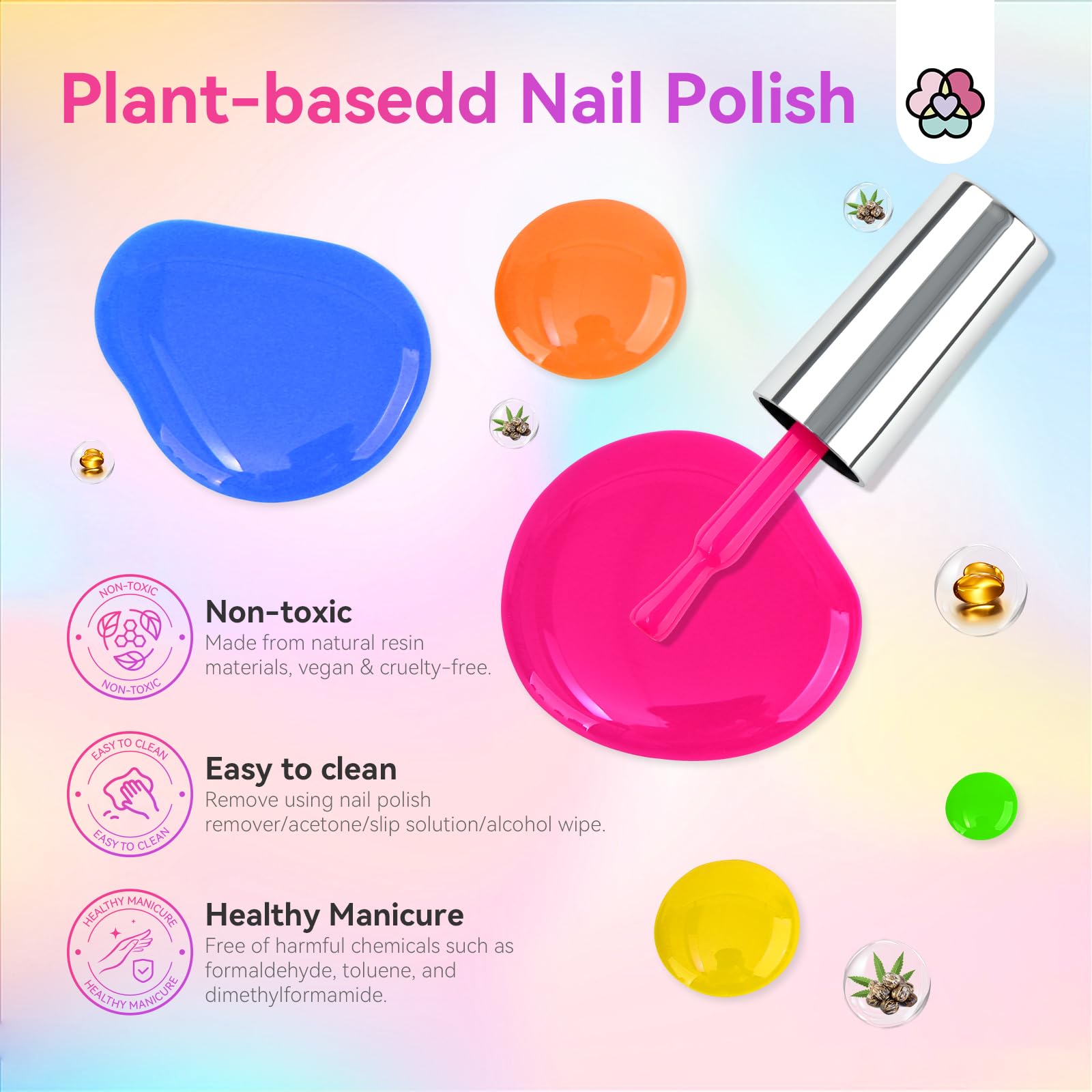 SAVILAND Quick-Dry Nail Polish Set brush-application enables smooth, precise nails