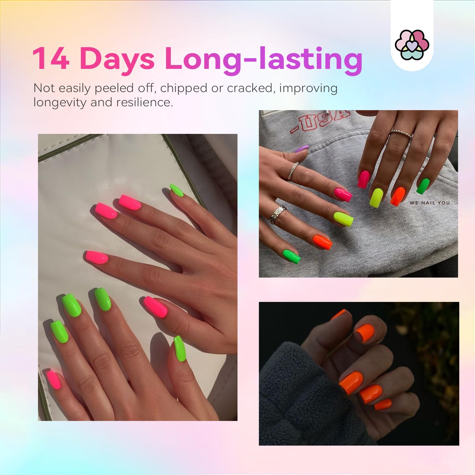 SAVILAND Quick-Dry Nail Polish Set color swatches with neon greens and pastels