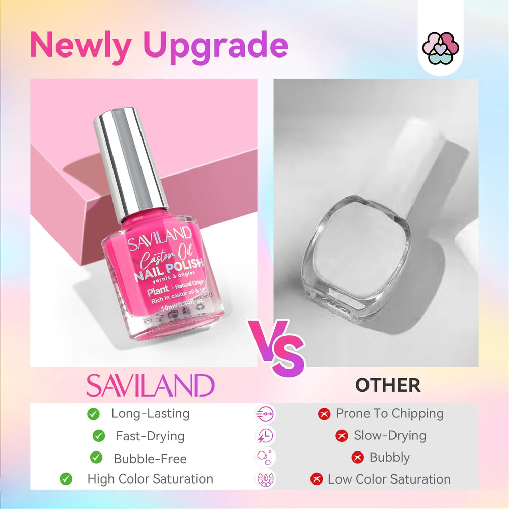SAVILAND Quick-Dry Nail Polish Set neon-green shades on nails for bold summer looks