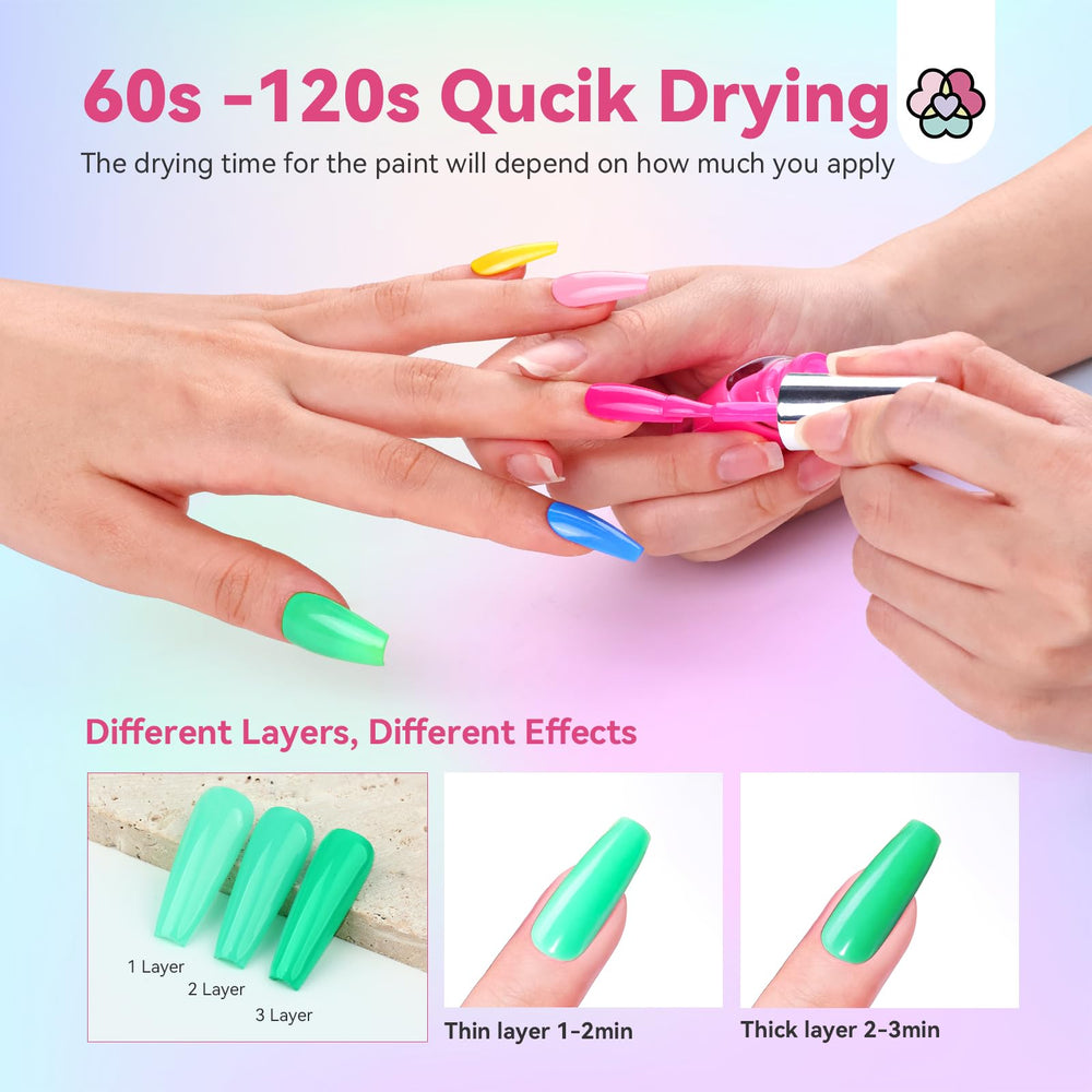 SAVILAND neon green nail polish for fresh appearance