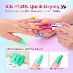 SAVILAND neon green nail polish for fresh appearance