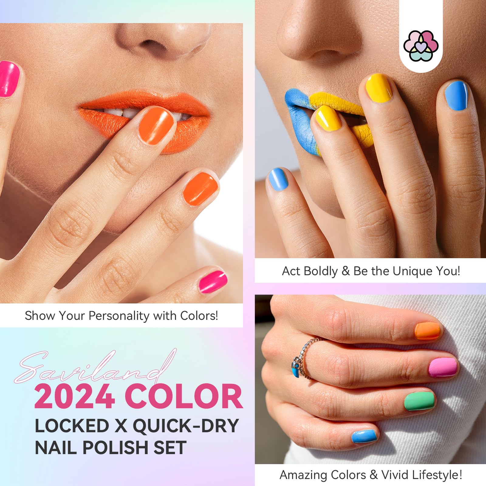 SAVILAND neon red nail polish for bold, long-lasting color