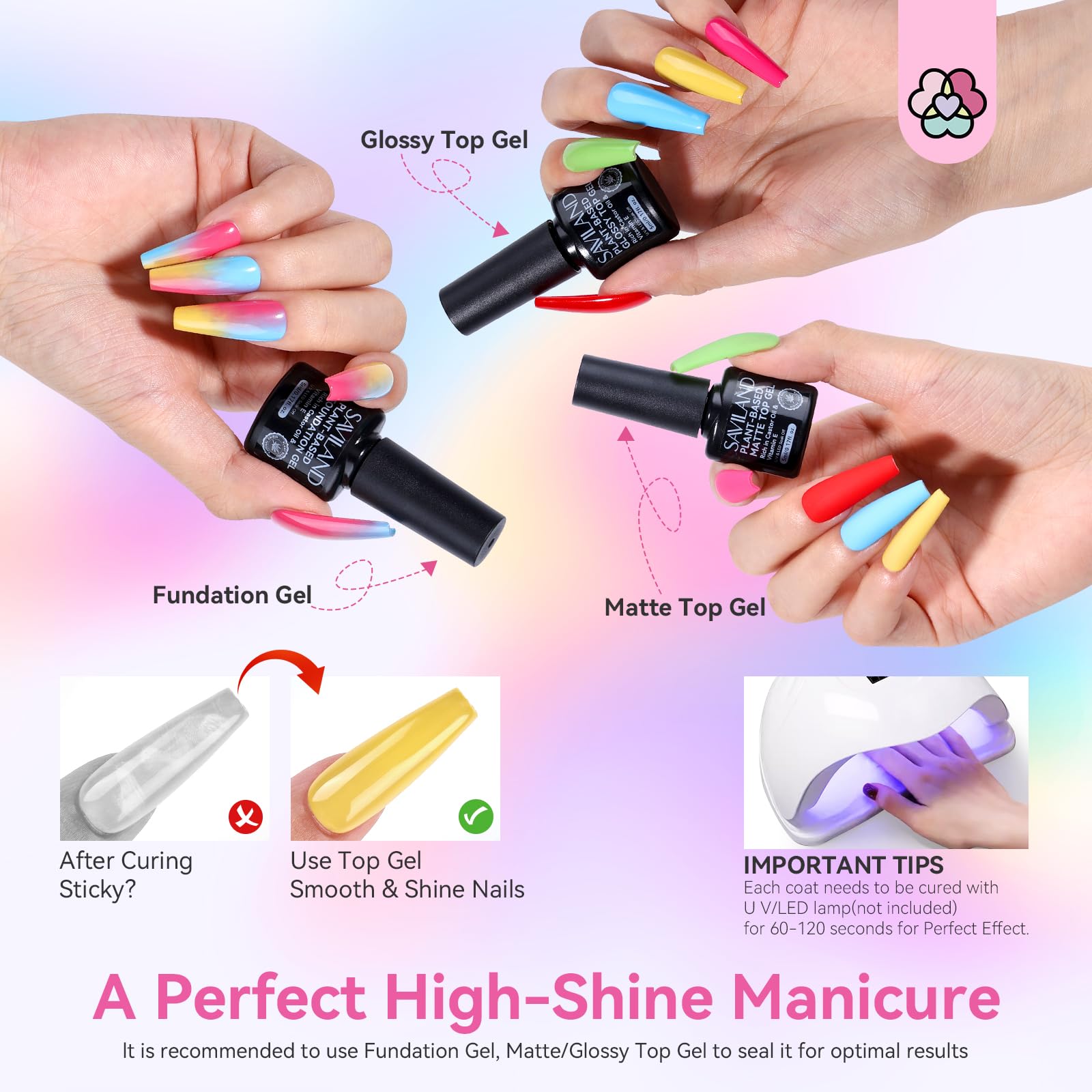 SAVILAND sheer and glitter shades for festive nail art and everyday wear