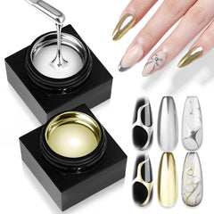 SAVILAND Silver chrome gel polish for a shiny metallic manicure