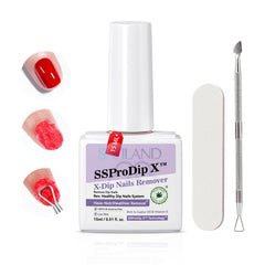 SAVILAND SSPro X Dip Powder Remover jar demonstrates gentle dip removal for healthy nails.