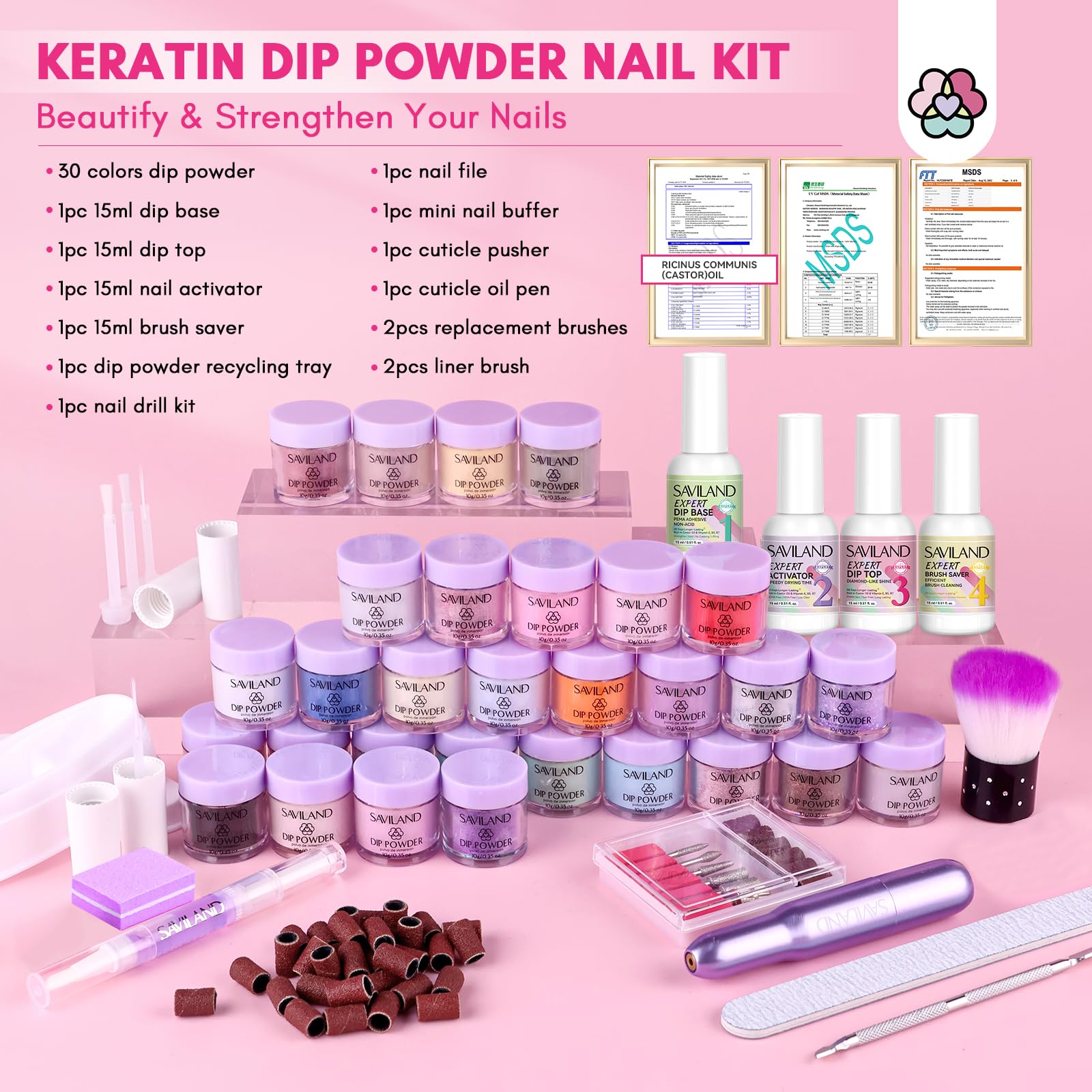 SAVILAND complete starter kit box with tools for at-home nails.