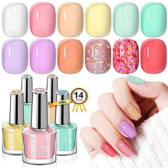 SAVILAND Summer jelly pastel pink bottle for fast-dry nails and a playful look.