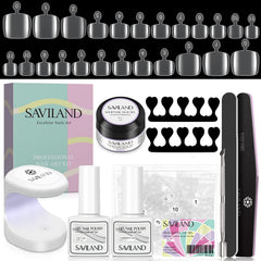 SAVILAND 500 clear toenail tips for durable, natural-looking extensions