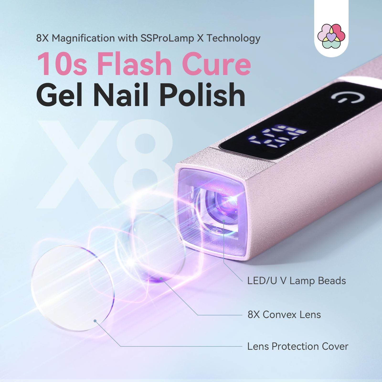 SAVILAND UV Light with magnetic stand allows hands-free manicures.