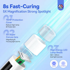 SAVILAND White 9W LED Nail Light rotating head for flexible angles
