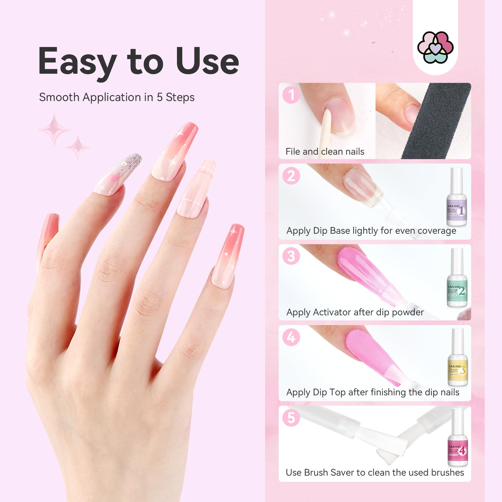 SAVILAND wooden cuticle pusher for gentle nail prep