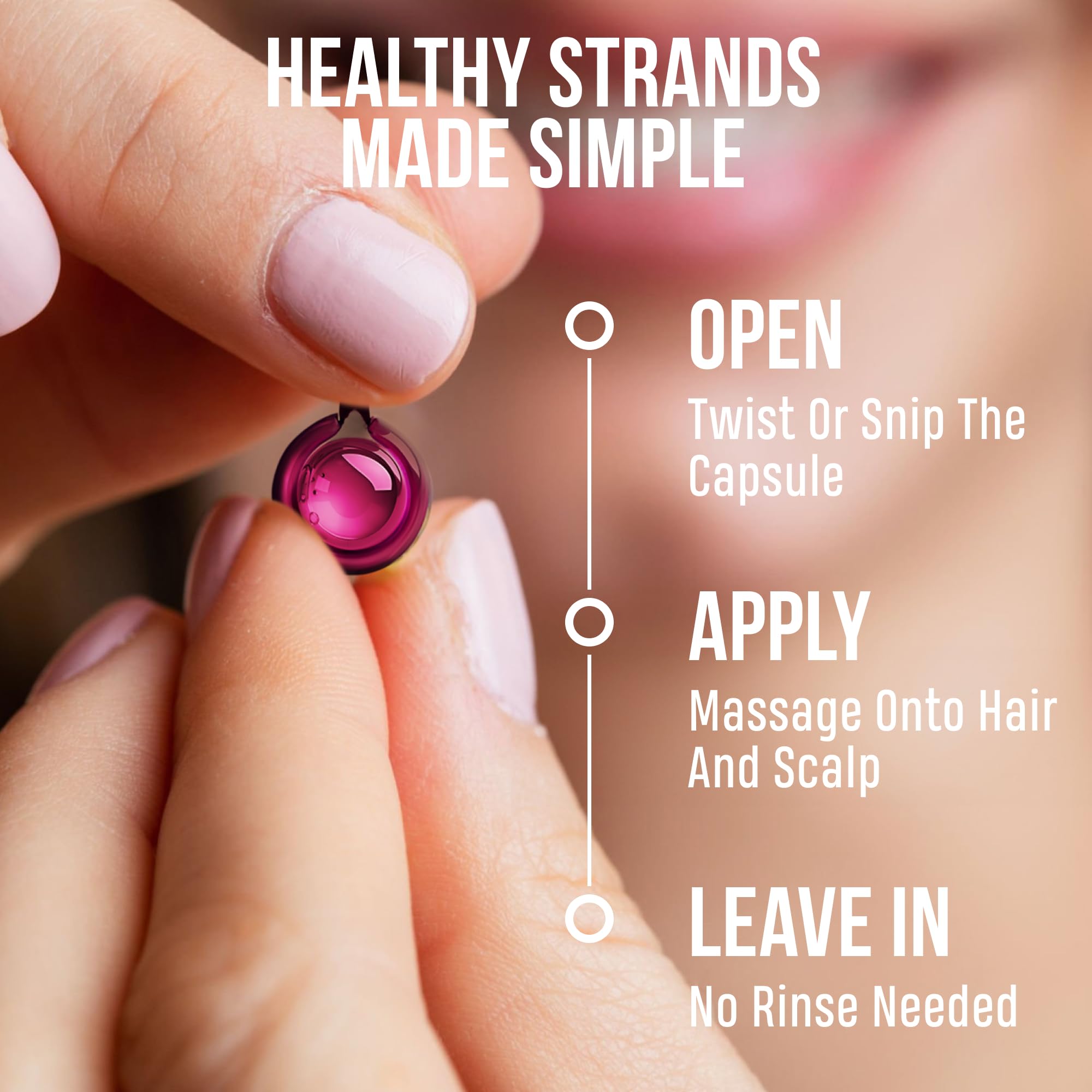 SAVION Rosemary Oil Capsule applied on hair for a glossy finish