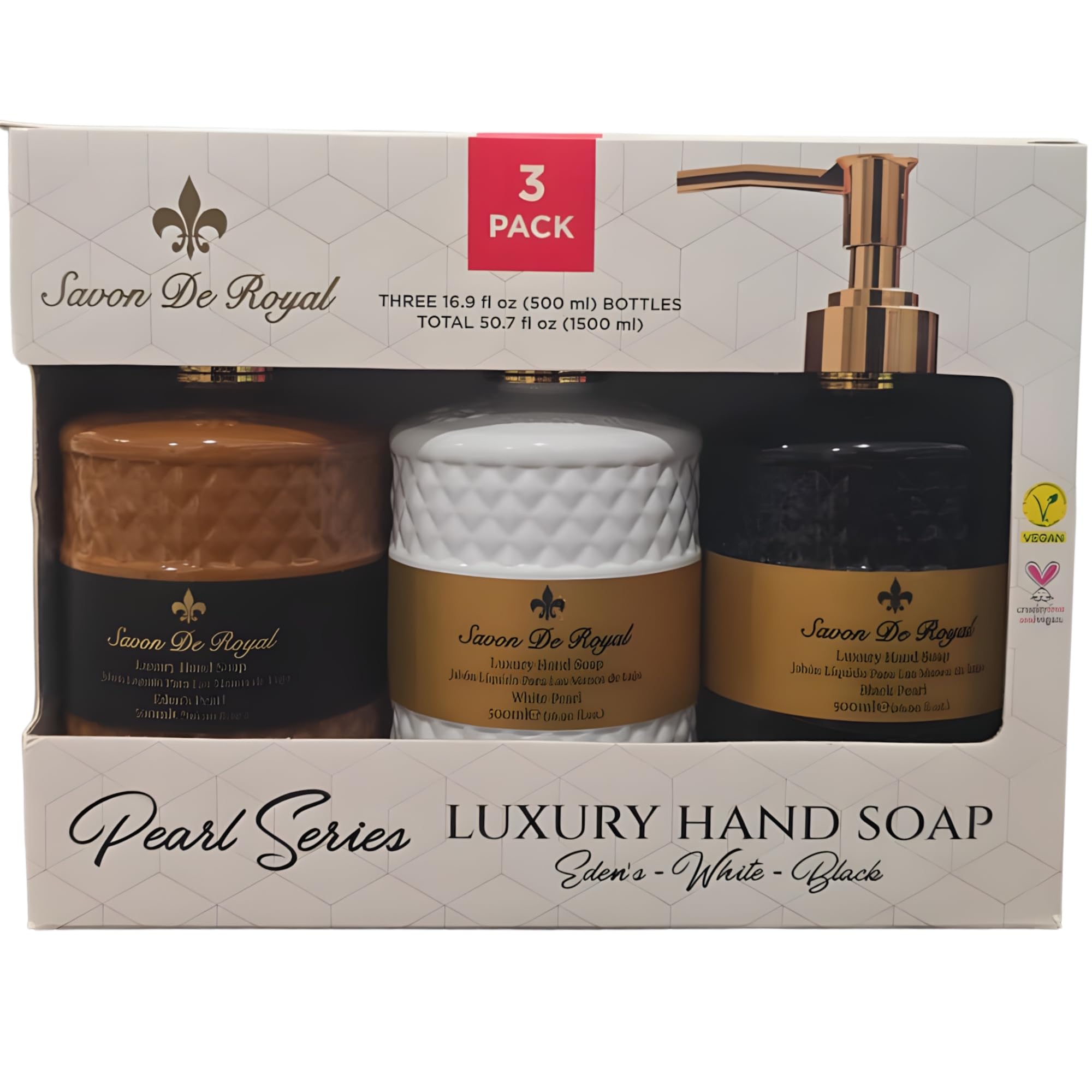 Savon De Royal Vanilla-Orange 3-pack bottle with uplifting aroma for everyday use.