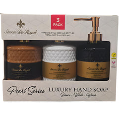 Savon De Royal Vanilla-Orange 3-pack bottle with uplifting aroma for everyday use.