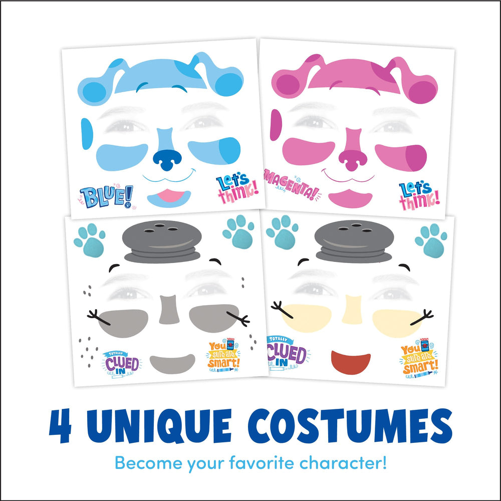 Savvi Blues Clues magenta facial tattoo design adds vibrant color for parties