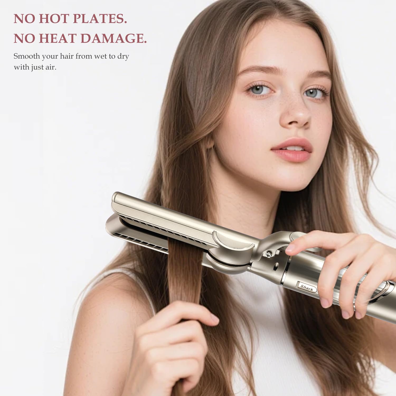 SAZIKA Wet hair styling with FlexStyle attachment enables quick, frizz-free results.