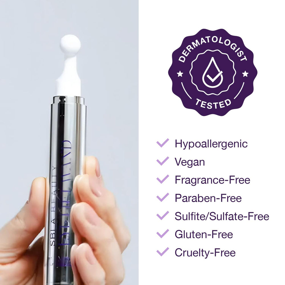 SBLA Eye Lift Wand product label highlighting Vitamin C and Niacinamide ingredients