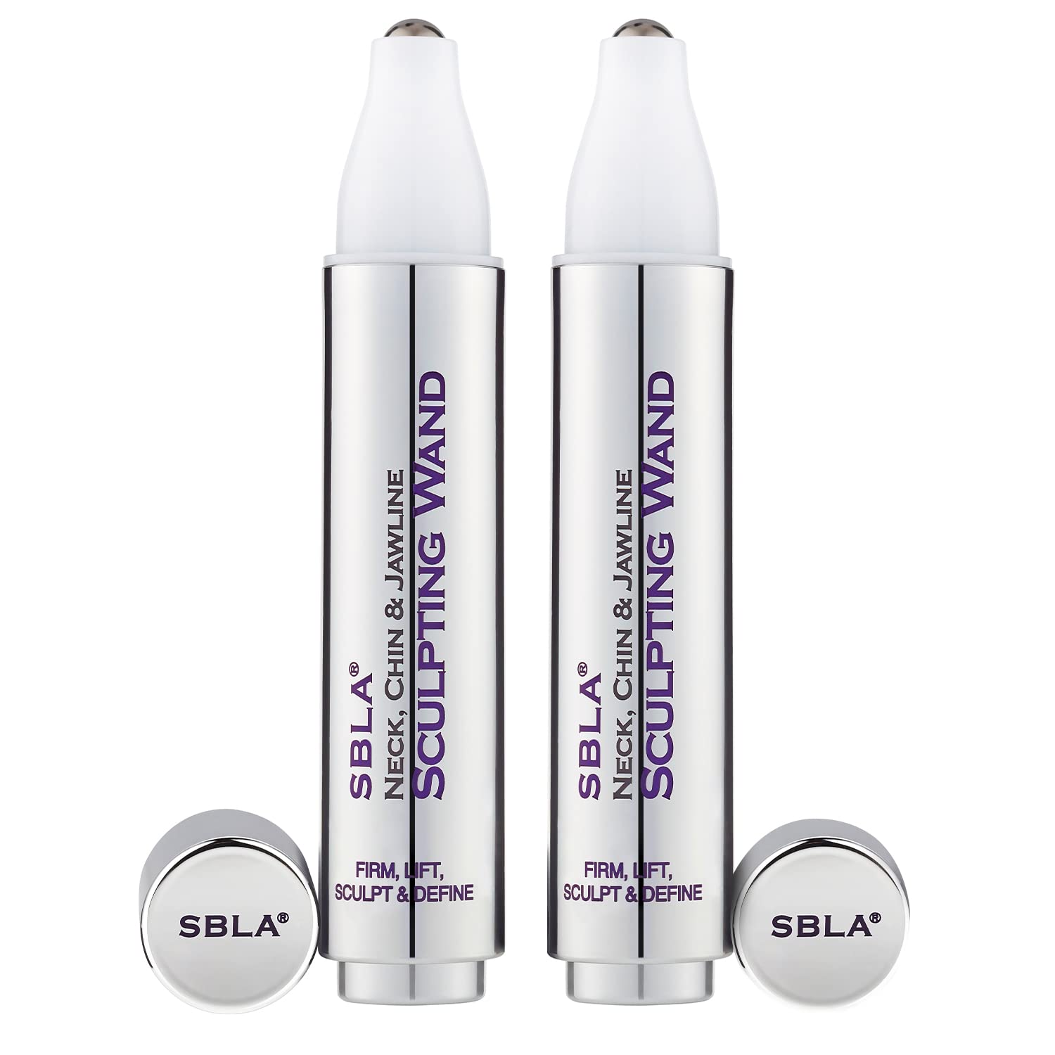 SBLA neck-chin-jawline wand pack shown for at-home lifting and firming.