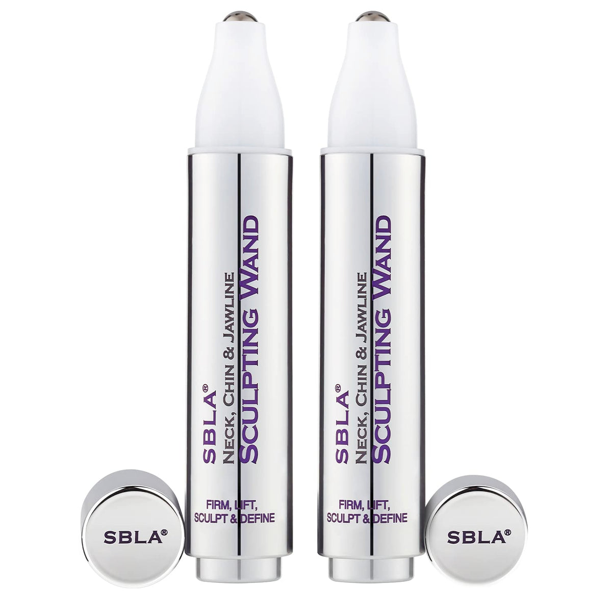 SBLA neck-chin-jawline wand pack shown for at-home lifting and firming.