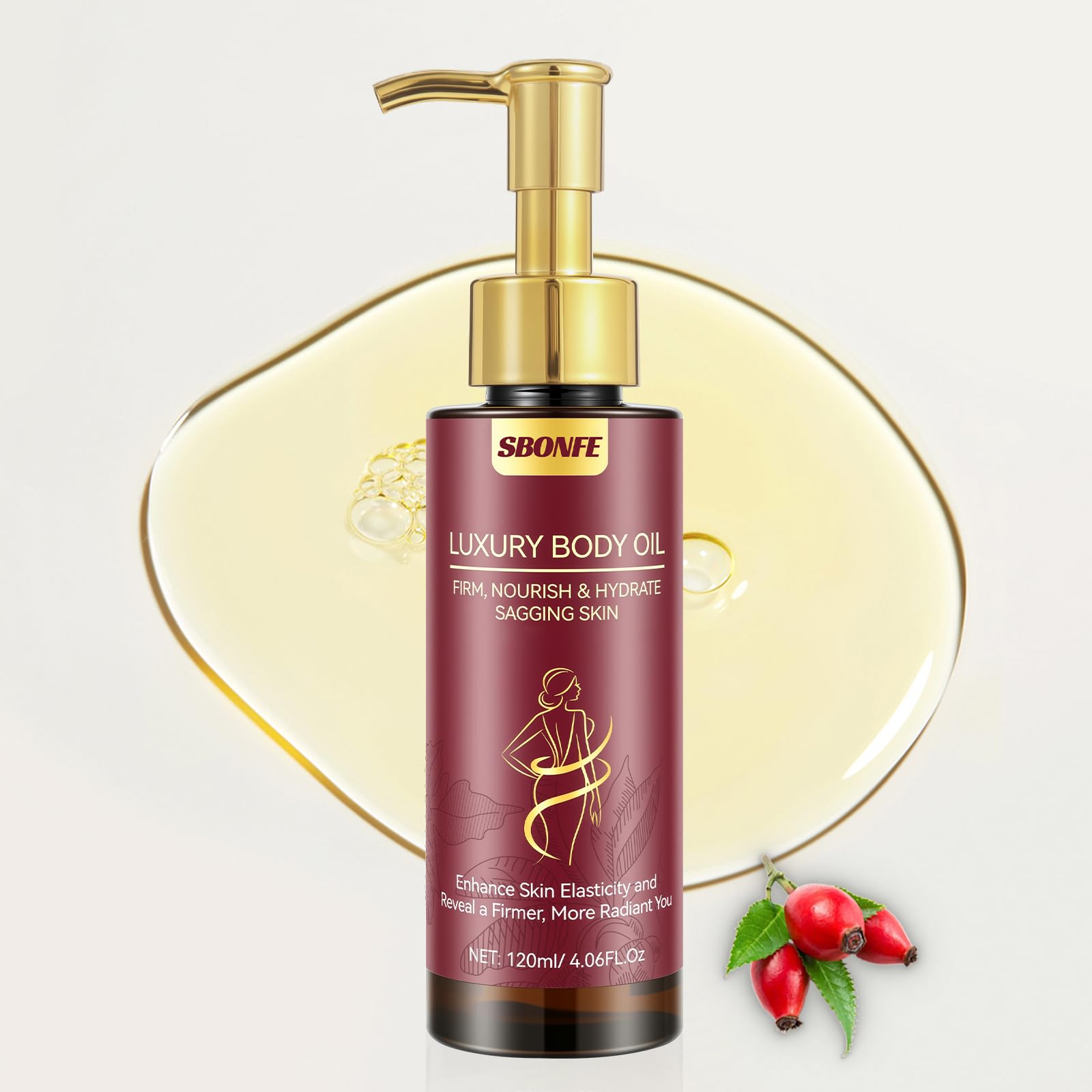 SBONFE Body Firming Oil bottle for quick, non-greasy hydration