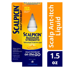 Scalpicin Max Strength anti-itch cream close-up showing targeted relief.