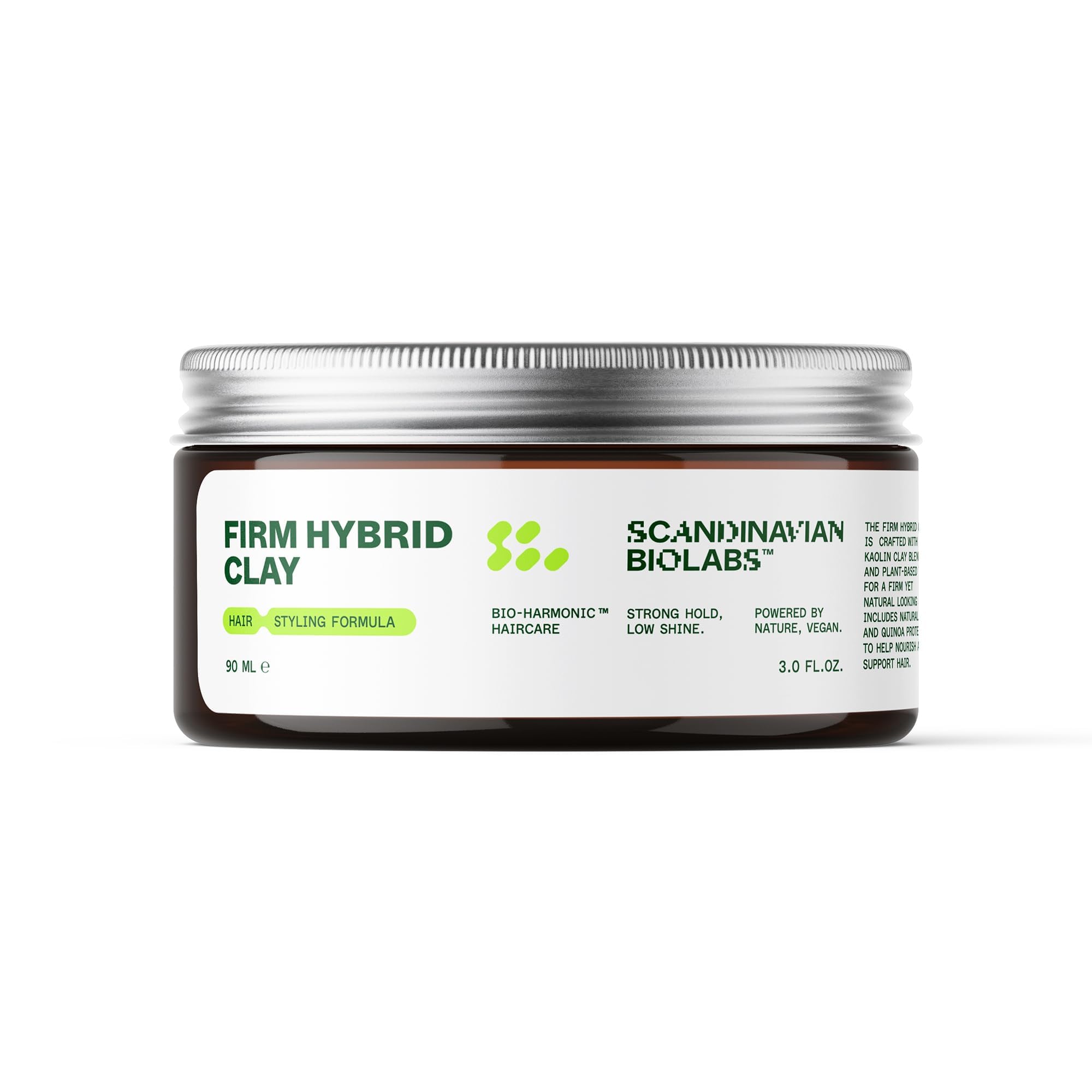 Scandinavian Biolabs Firm Hybrid Clay with strong hold for versatile styling.