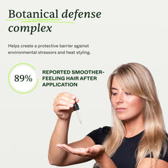 Scandinavian Biolabs Protection Oil bottle combats frizz in humid conditions.