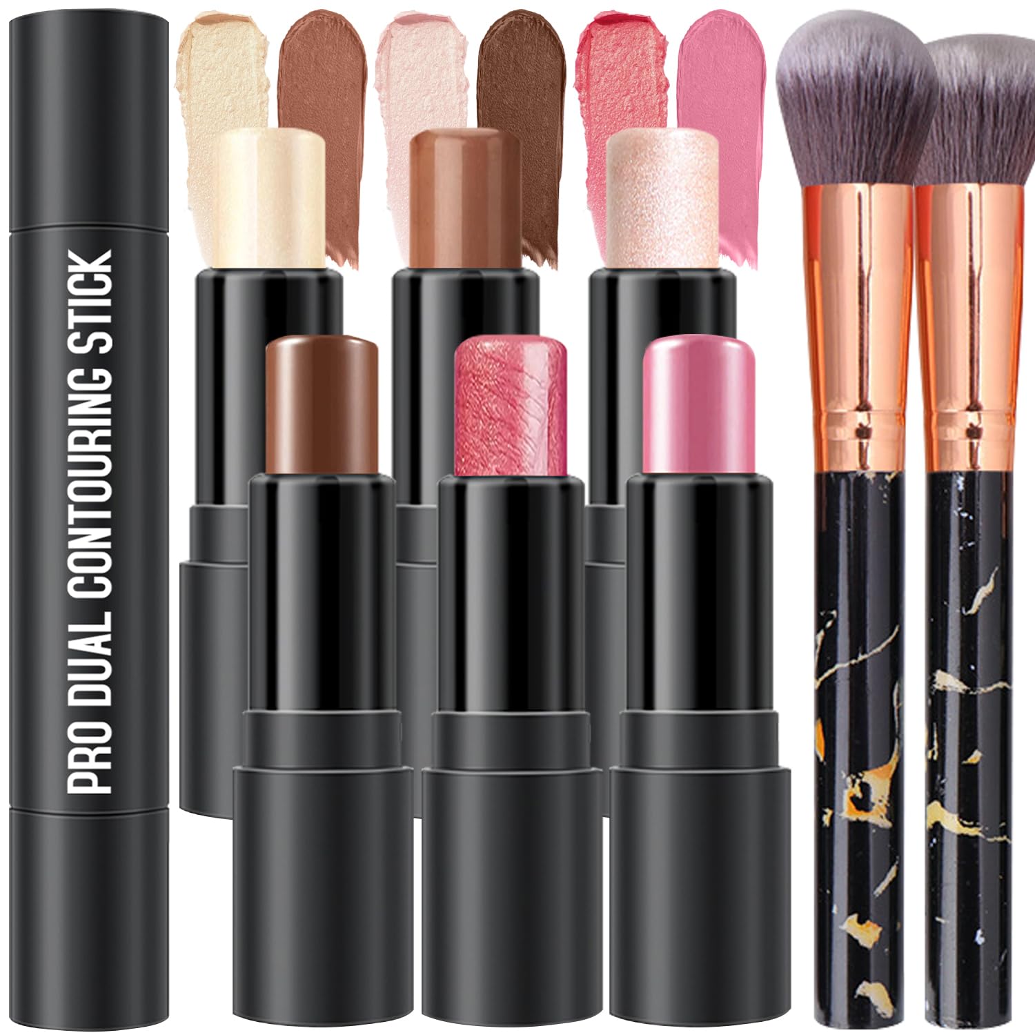 Scarman 6 Colors Cream Contour Stick Set palette offers versatile shades for sculpted looks.