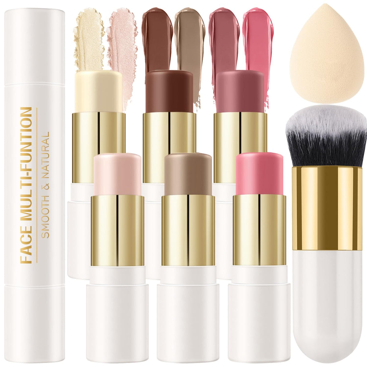 Scarman 6 Colors cream contour kit blush end glides for natural-looking flush